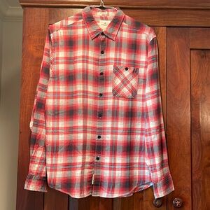 American Eagle Button Down Seriously Soft Classic Fit Plaid Shirt, large